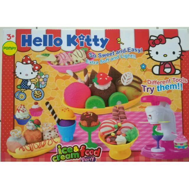 Mainan ice cream &amp; food party hello kitty