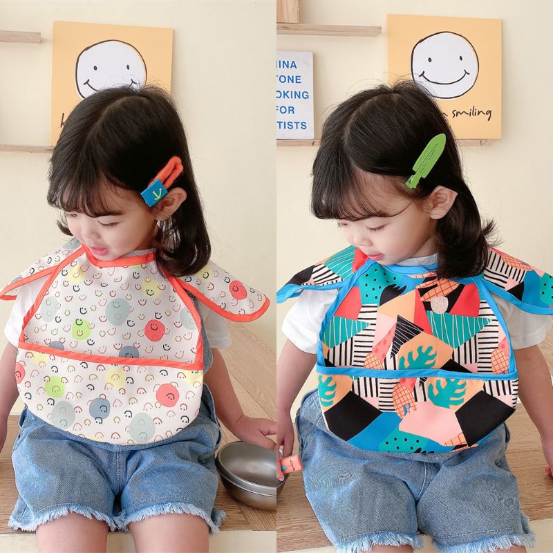 BIANCA - Bibs Anak / Celemek Anak Kecil 1 Set isi 2pc BLUE ABSTRACT SERIES