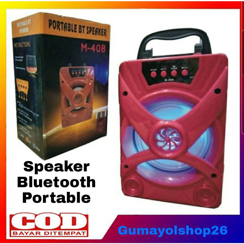 [Gumayolshop26]Speaker Bluetooth / Speaker Portable Bass BT M - 408