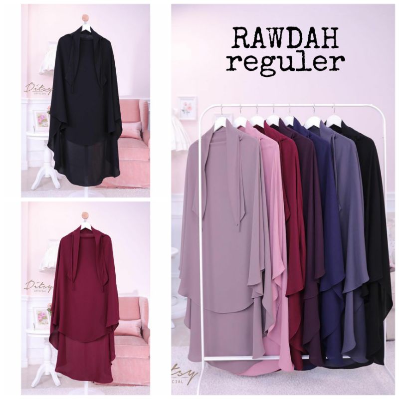 RAWDAH SERIES Ditsy DESEMBER 2021 size Reguler RAWDAH FORMAL BLACK | RAWDAH PENNSYLVANIA | RAWDAH MI