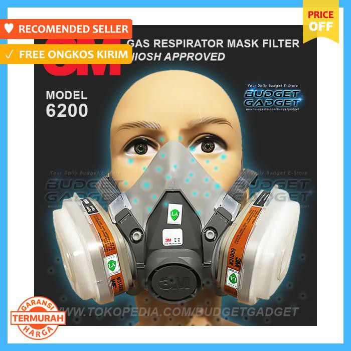 3M Masker Gas Respirator 6200 Half Facepiece Mask