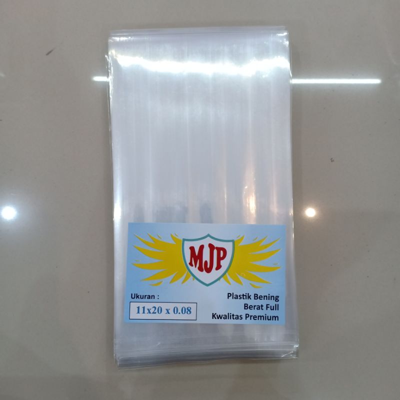 0Plastik PP Bening MJP Tebal 08 Uk 11x20 11x22 Plastik Kemasan Packing Snack