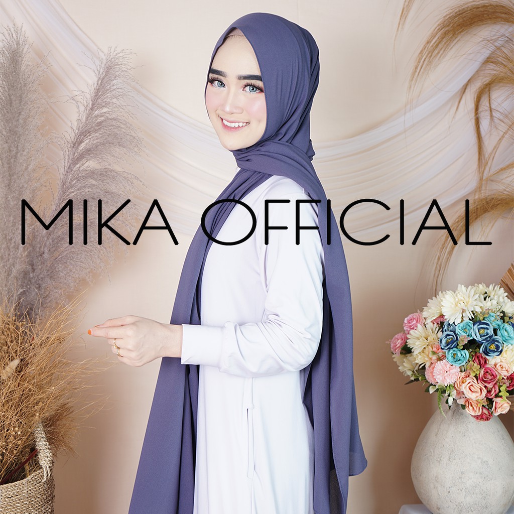 PASHMINA DIAMOND ||  PASHMIN NON TALI/TANPA TALI  POLOS DIAMOND PREMIUM QUALITY-DARK BLUE