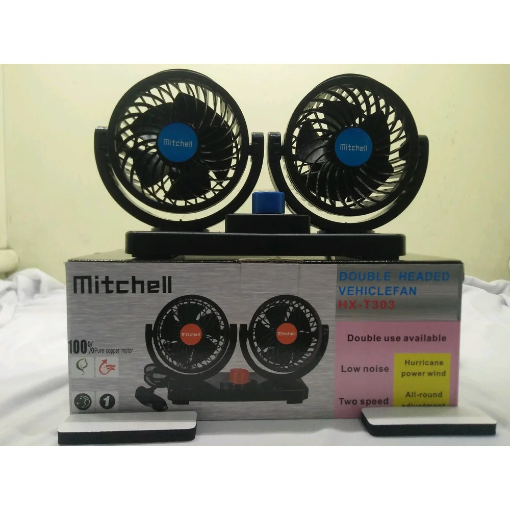 Kipas Angin Ganda Double Fan 12V Mitchell Original HX-T303 HX - T303