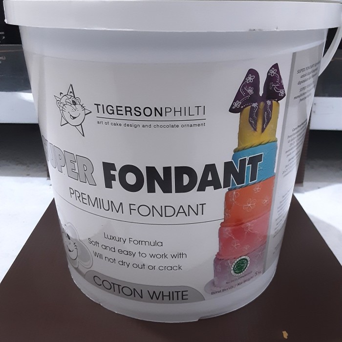 

Tigerson super fondant putih 5kg, kemasan ember