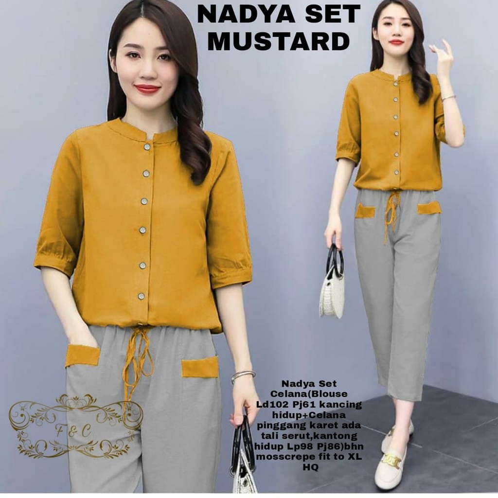 Setelan Fashion Wanita Celana 7/8 Fit To L Set Celana Wanita Cantik Model Terbaru