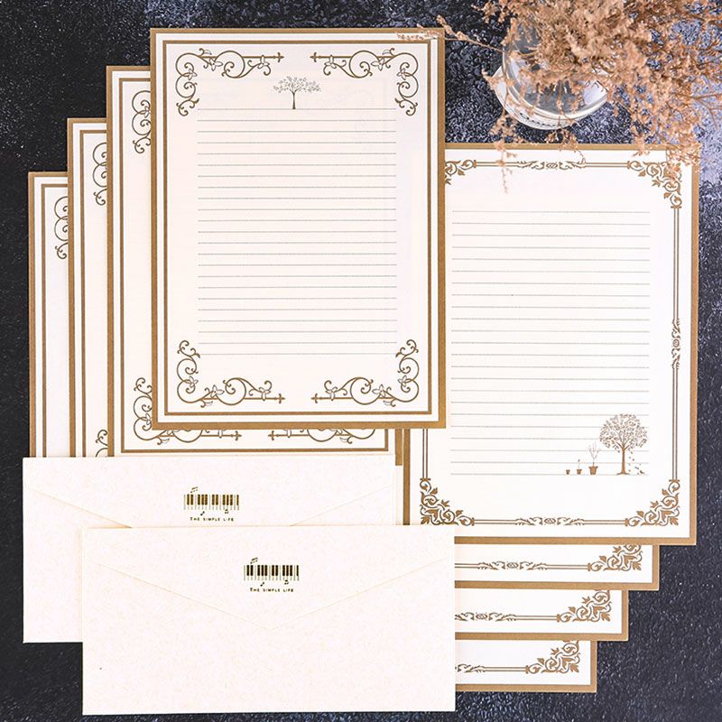 

AYURI - kertas surat vintage / Amplop Surat Warna Putih Bronzing Untuk Liburan