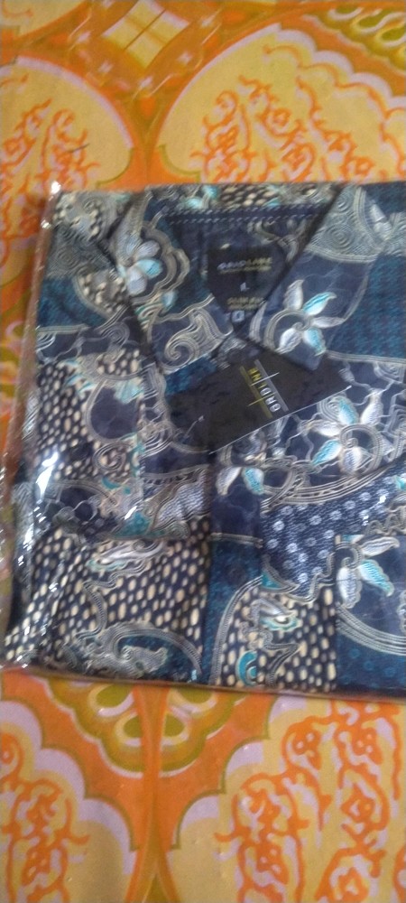 [gridline - Ls035 Tosca & Maroon] Kemeja Batik Slimfit Pria Katun Lengan Panjang