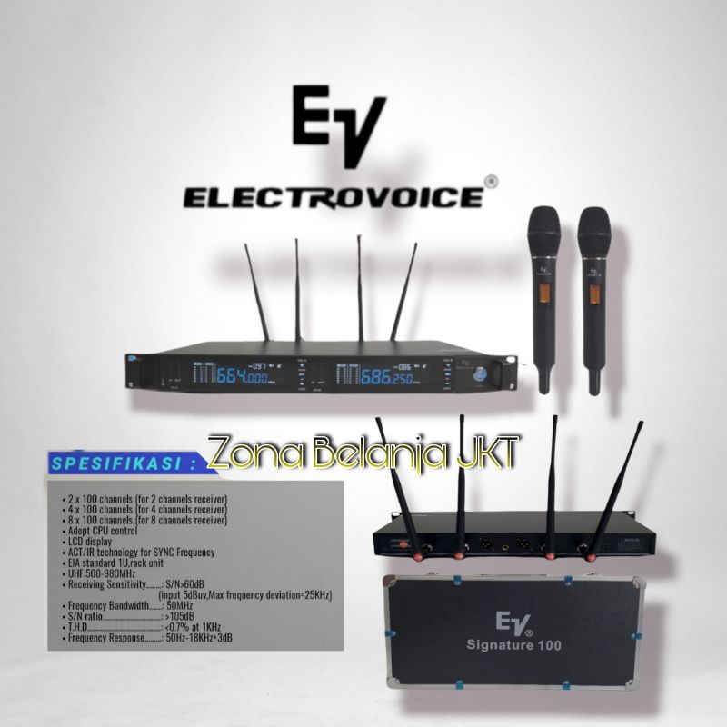 MICROPHONE - MIC WIRELESS ELECTROVOICE SIGNATURE 100 UHF MULTICHANNEL DUAL HANDLE ORIGINAL