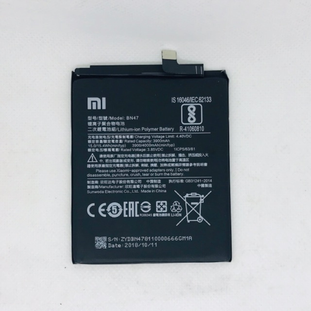 BATERAI/BATRE BN47 XIAOMI REDMI 6PRO/MIA2 LITE ORIGINAL 100%