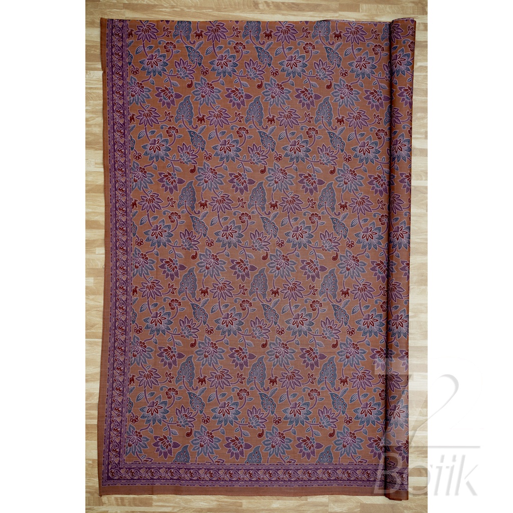 BAHAN BATIK PREMIUM Katun Motif Kembang Taman Warna Coklat Cokelat 723600 Cap 72 Jarik Jarit Samping Kebat Panjang Batik Katun Modern Premium Bahan Seragam Batik Pernikahan Kantor Keluarga Murah Kamen Jadi Batik Bali Lembaran