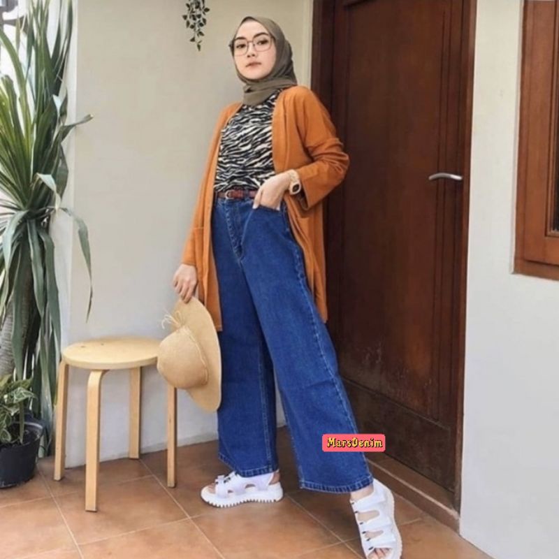 CELANA HIGHWAIST JEANS KULOT WANITA