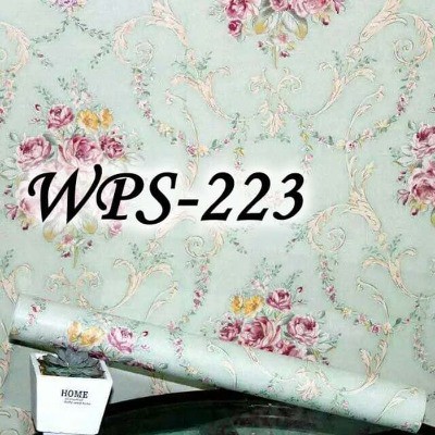 READY STOK!!! PROMO WALLPAPER STIKER DINDING MURAH | MOTIF KEMBANG HIJAU |45 CM X 10 METER