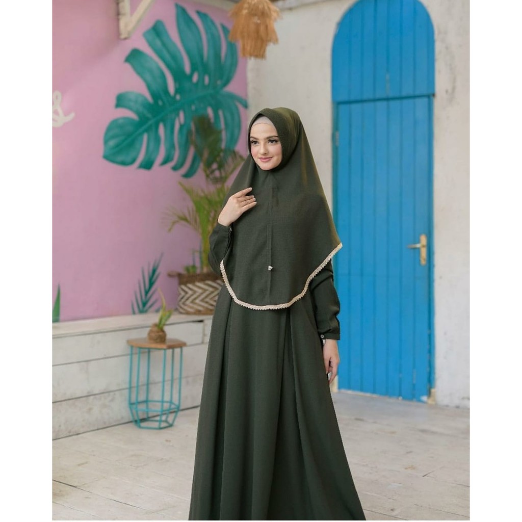 CALA SYARI DRESS Moscrepe (Free Hijab / Khimar) Gamis Trendy Gaun Modern Casual 2022