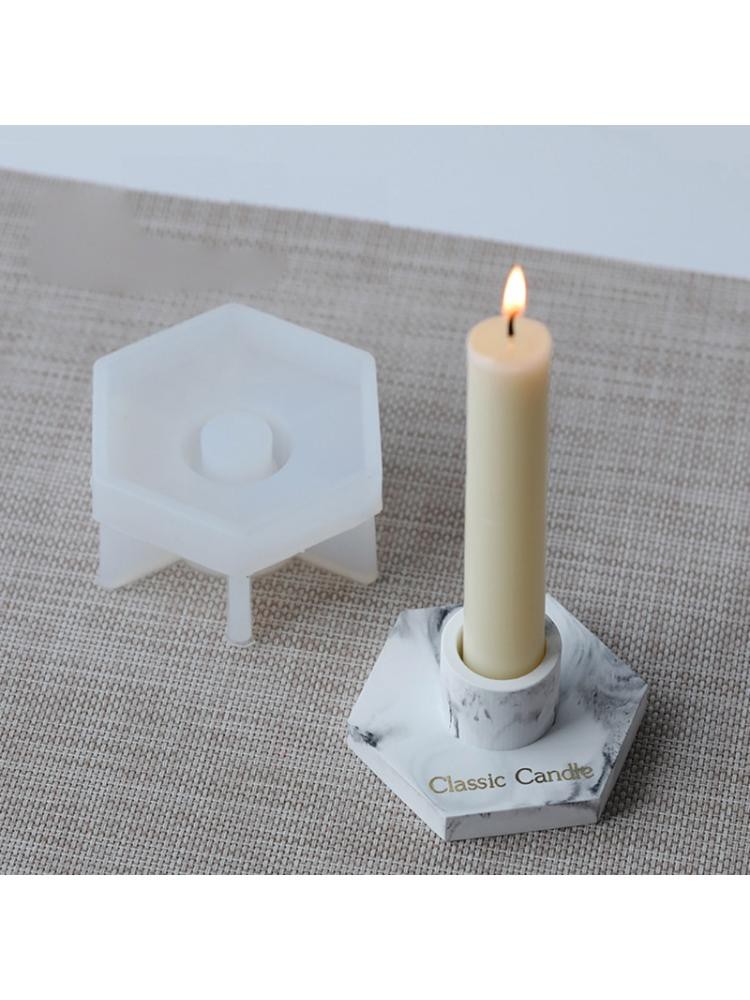 Moonlight&quot; Concrete Candlestick Epoxy Resin Molds Cement Candle Holder Silicone Mold Tools