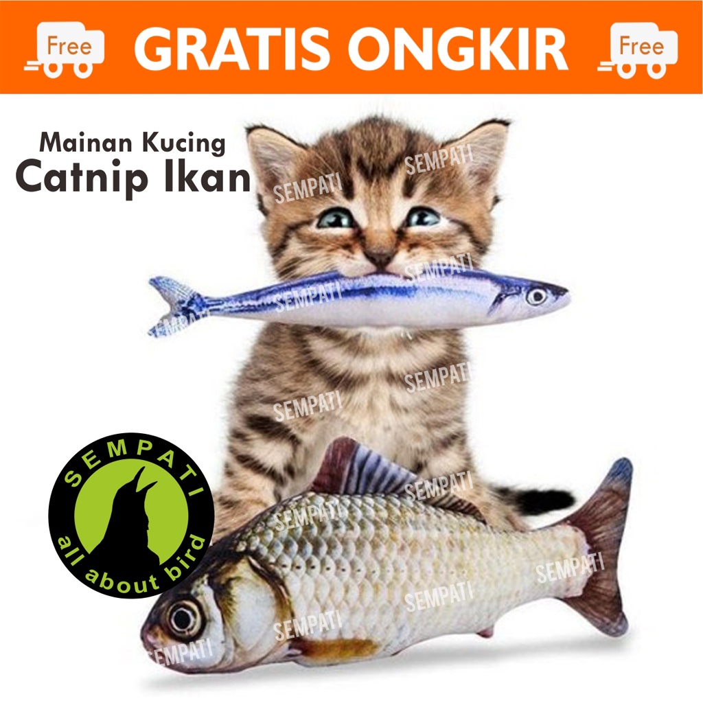 CATNIP BONEKA BENTUK IKAN UNTUK MAINAN KUCING PET TOYS ANTI STRESS CATMINT MAINAN GIGITAN KUCING IKAN CAT NIP UKURAN KECIL IKNPKC