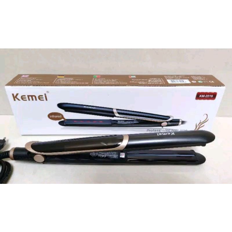 Kemei KM 2219 catokan rambut infrared 2in1 Lurus dan Curly  bergaransi