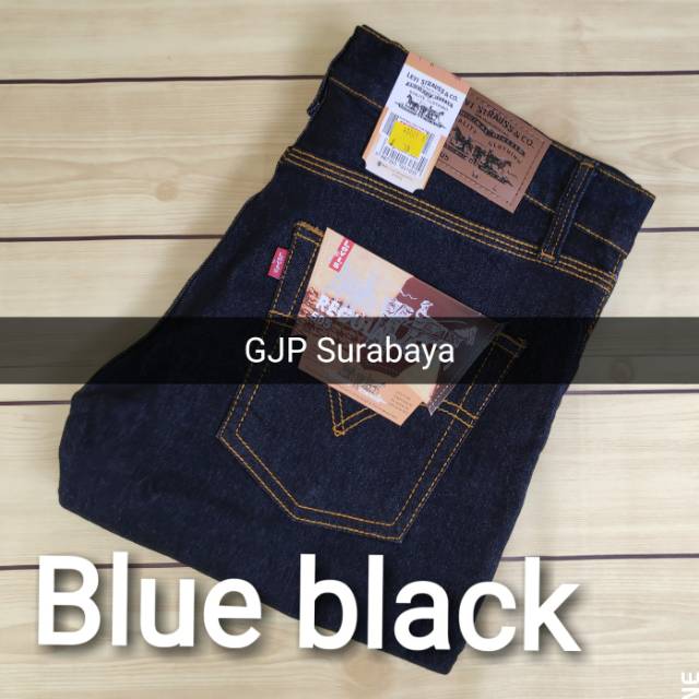 celana jeans hitam pria melar size 28 - 38