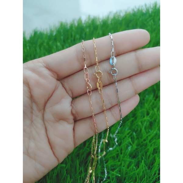 KALUNG RANTAI BALOK MINI PAPERCLIP / KALUNG PERAK ASLI SILVER 925 LAPIS EMAS/ KALUNG FASHION WANITA TERBARU