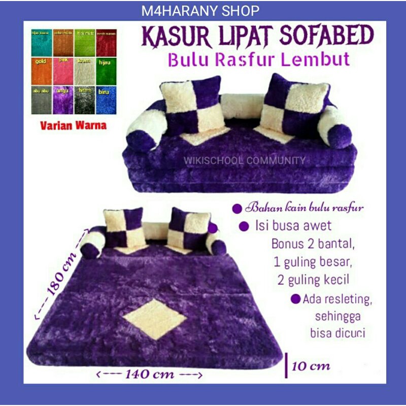 KASUR LIPAT LANTAI SOFA BED BULU RASFUR BUSA SPON YELLOW ANTI KEMPES