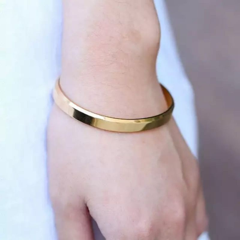 Gelang Bangle Titanium Pria dan Wanita Titanium Model Simple Polos