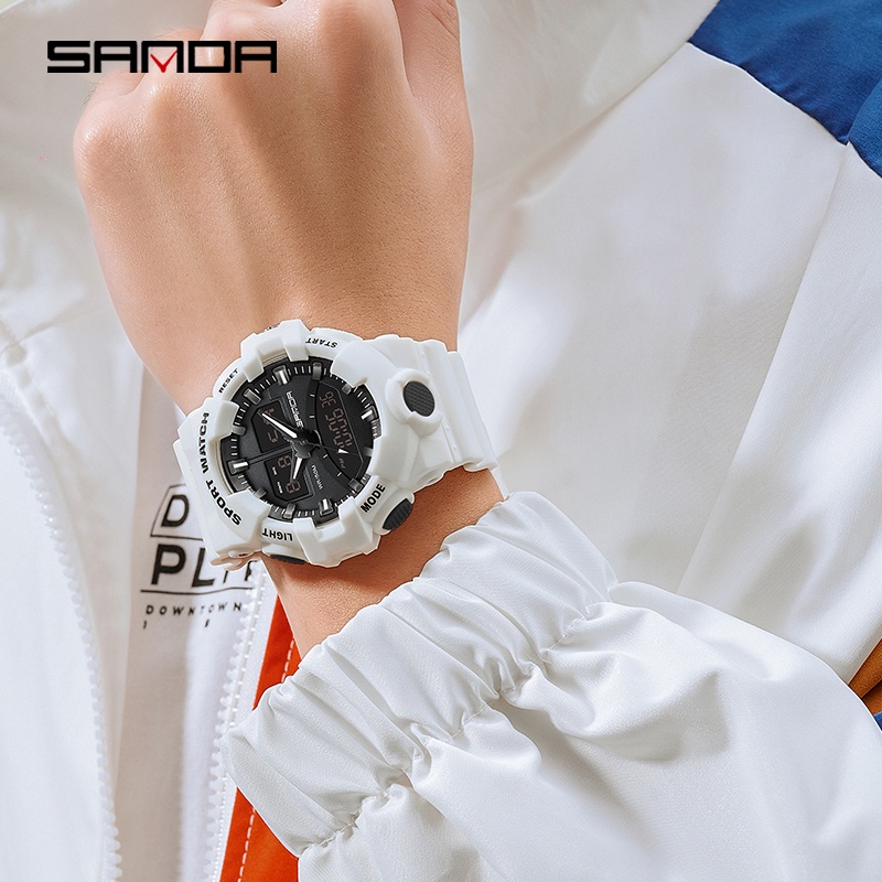 SANDA 3130 Jam Tangan Pria Wanita Digital Analog Tali Rubber Shockproof Anti Air WATCHKITE WKOS