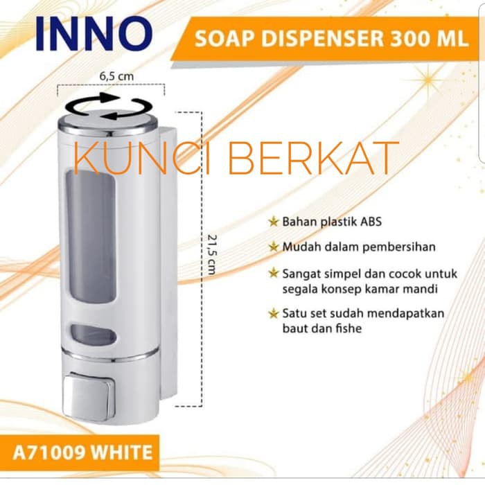 Tempat sabun cair/Hand Soap/Plastik/Tekan/Push/Putih/White/Sericite