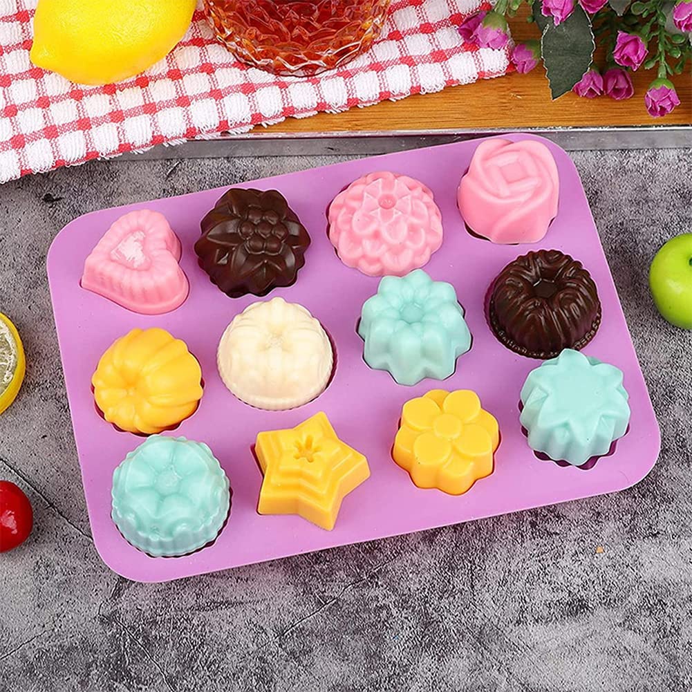 12 Kinds of Flowers and Plants Silicone Cake Baking Mold