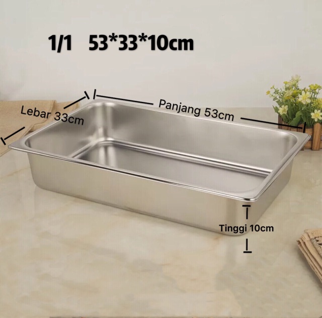 gastronom Food pan 1/1/10 ke dalam 10cm wadah penyimpan 11100 stainless steel