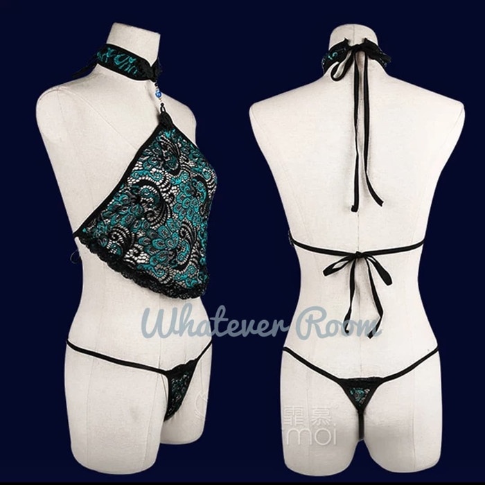 SALE Cecilia 2 Sexy Lingerie Cheongsam Peacock Halter Style
