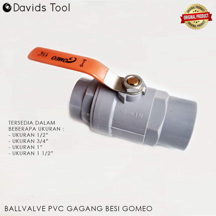 Stop Kran Ball Valve Ballvalve Pvc Gagang Besi Gomeo