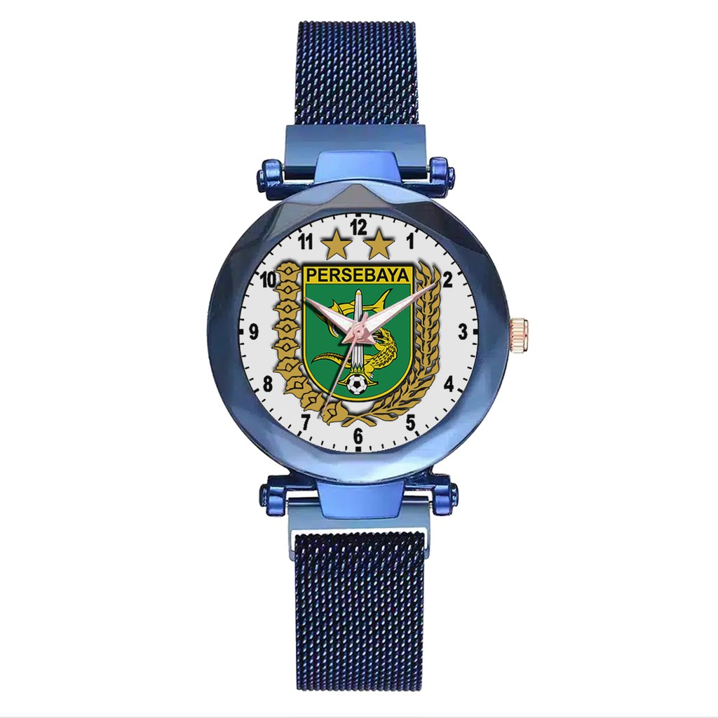 Jam Tangan Wanita Custom - Bonita PERSEBAYA MOTIF 5 Free Box &amp; Batre Cadangan