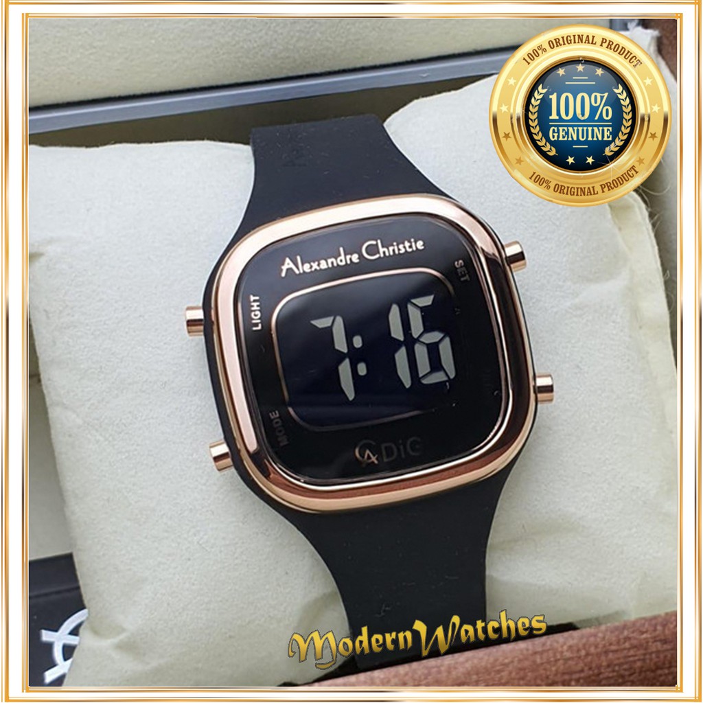 Jam Tangan Original Wanita Alexandre Christie AC 9336 Digital Hitam