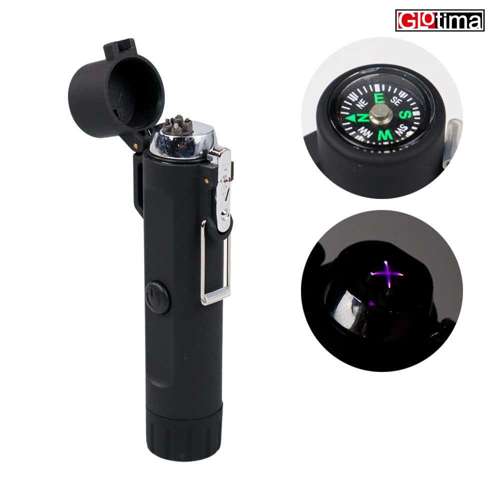 Mancis Pemantik Korek Api Elektrik Double Arc Lighter Senter LED