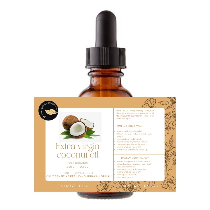 EXTRA VIRGIN COCONUT OIL-VCO (extract minyak kelapa murni) face oil/ serum mencerahkan/glowing/penghilang bakteri dan jamur kulit/penyembuh luka/mengurangi peradangan dan jerawat/ 100% organic sea nature