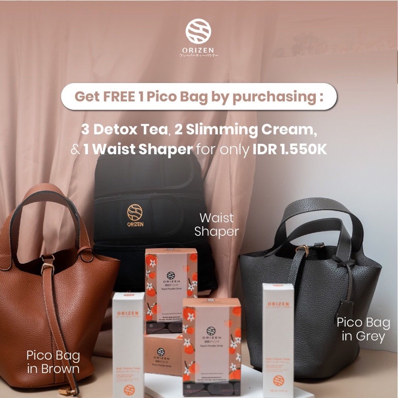 BEST ORIZEN Detox Tea and Slimming Cream (Free Bag Pico Grey, Red & Pink)