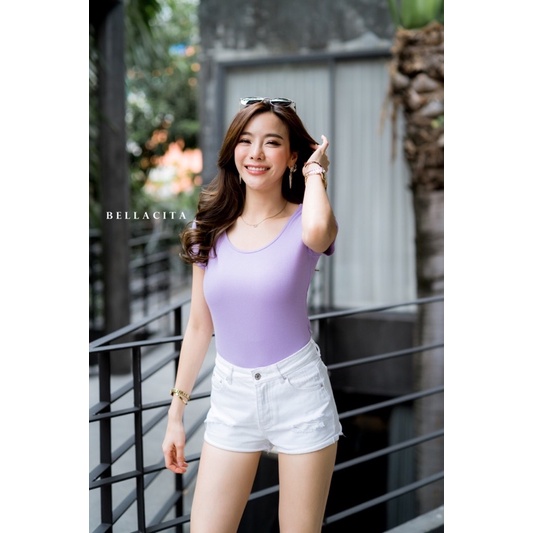 KAOS BELLACITA MODEL U CROP IMPORT BANGKOK (BJBLC672)