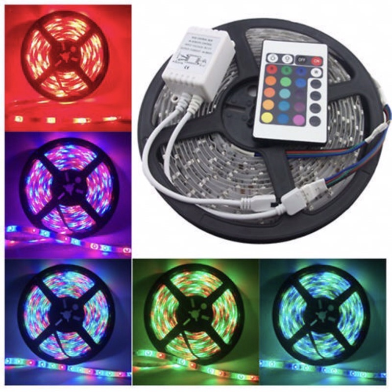 LAMPU LED STRIP Warna Warni RGB 5M IP65 2835 Komplit set Adaptor Remote Lampu Hias Lampu Tumbler