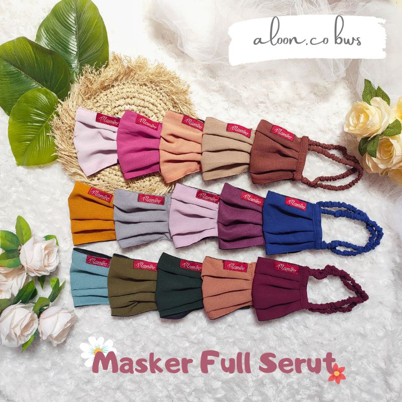 MASKER KAIN SERUT - MASKER HIJAB  (PART 2) - MASKER HEADLOOP 2PLY - MASKER FASHION SERUT 2 LAPIS