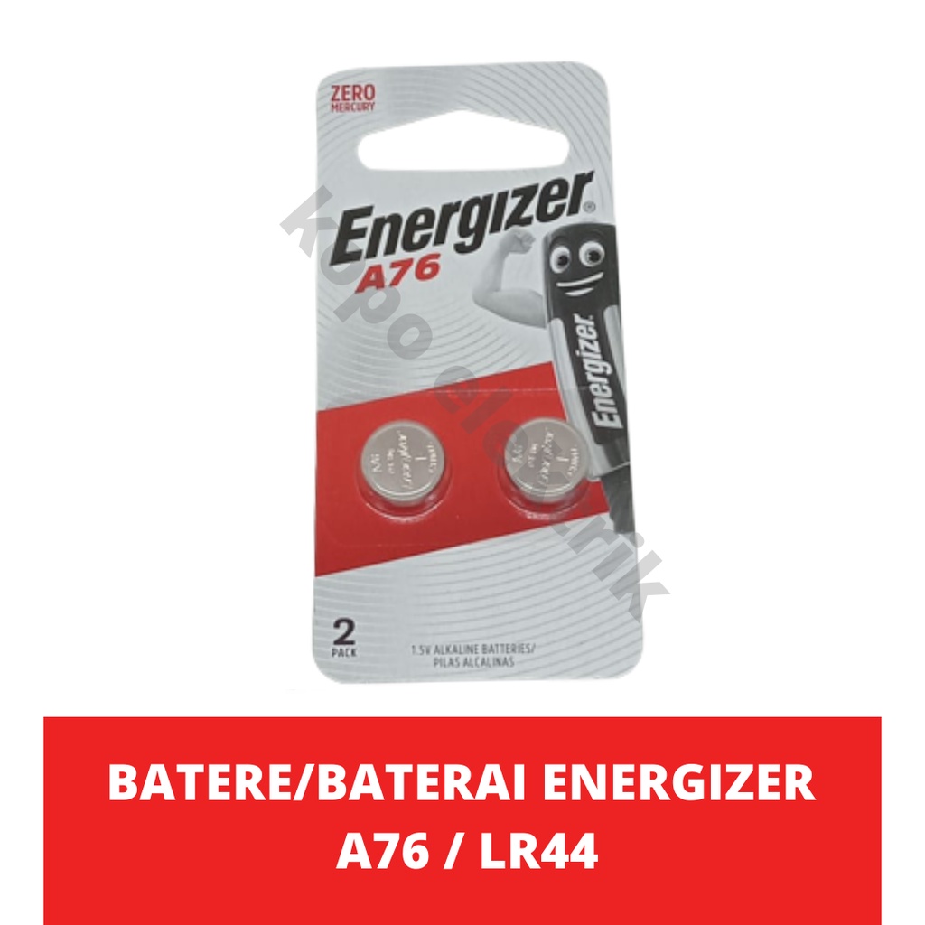 Baterai / Battery / Batere Energizer A76 / LR44 (isi 2 baterai)