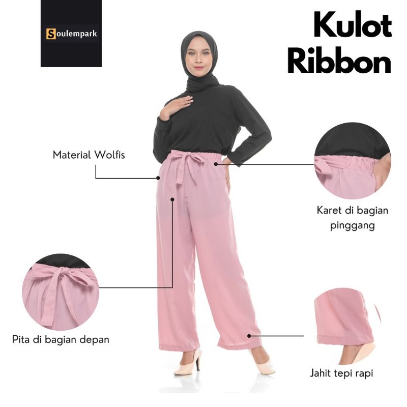 kulot ribon pant / celana panjang ribon / kulot wolfis