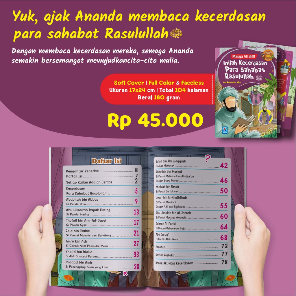 Buku Anak Masya Allah Inilah Kecerdasan Para Sahabat Rasulullah Soft Cover-2