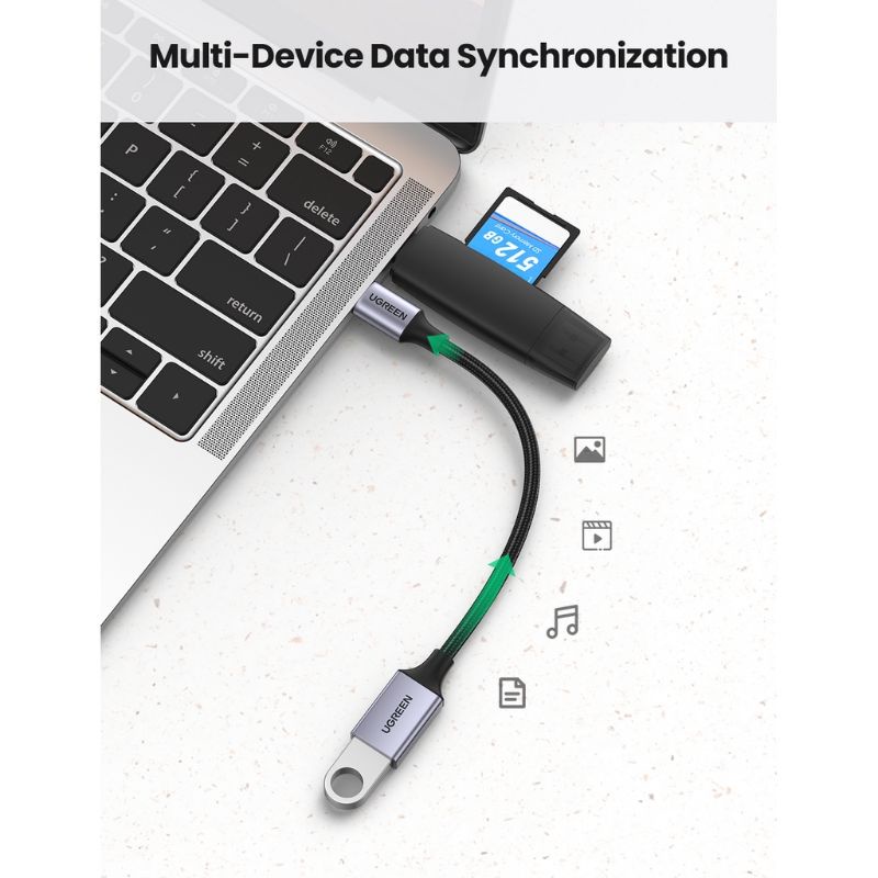 UGREEN Kabel OTG USB Type-C to USB 3.0 Female Nylon Braided