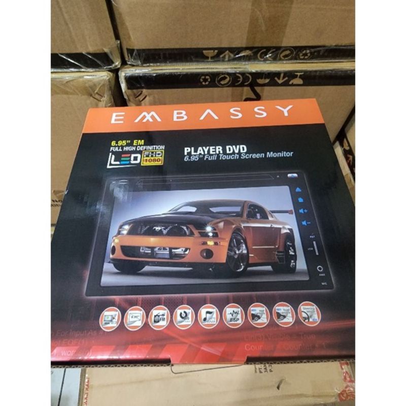 TERMURAH PROMO HEAD UNIT DOUBLE DIN EMBASSY 7 INCH 6,95 INCHI 6.95 INCI MOBILE MULTIMEDIA PLAYER DVD