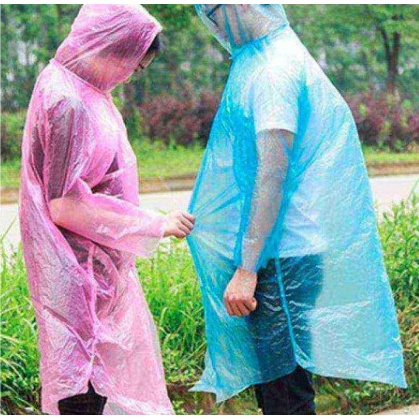 Jas Hujan Sekali Pakai Plastik Plastic Ponco Disposable Raincoat Baju