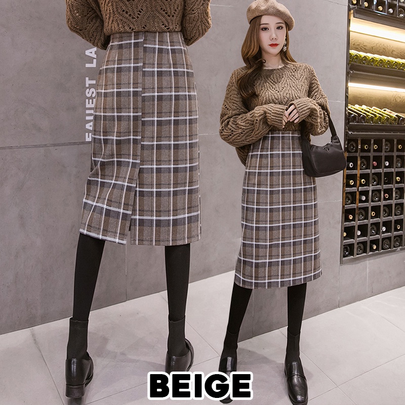 KARAKOREA 9912 Hanbyeol Midi Skirt/Korean Women Skirt/Rok Midi/Rok Kerja/Office Skirt