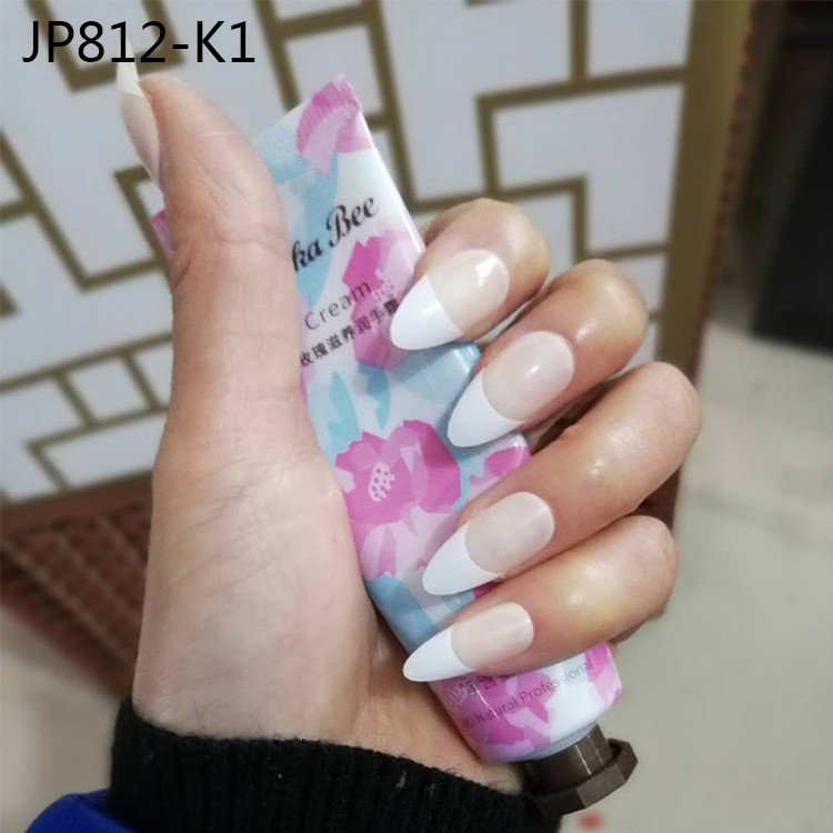 KUKU PALSU FAKE NAILS MODEL FRENCH STILETTO LANCE  BEIGE MODEL JP812 K1