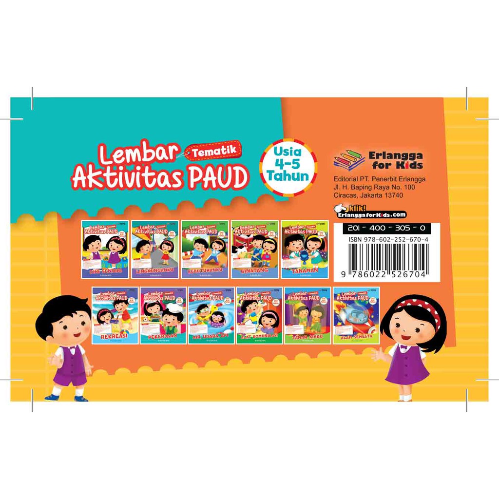  Buku Erlangga TK  2014003050 PAKET LEMBAR AKTIVITAS PAUD 4 