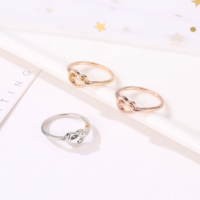 Temperamen Korea Selatan Sederhana Cinta Hampa Peach Cincin Berbentuk Hati Pembukaan Cincin