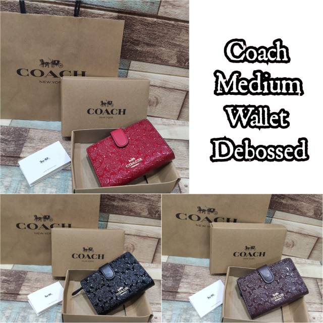 

COACH MEDIUM WALLET DEBOSSED SET PAPERBAG